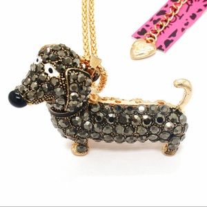 *DACHSHUND* 3D RHINESTONE and ENAMEL NECKLACE